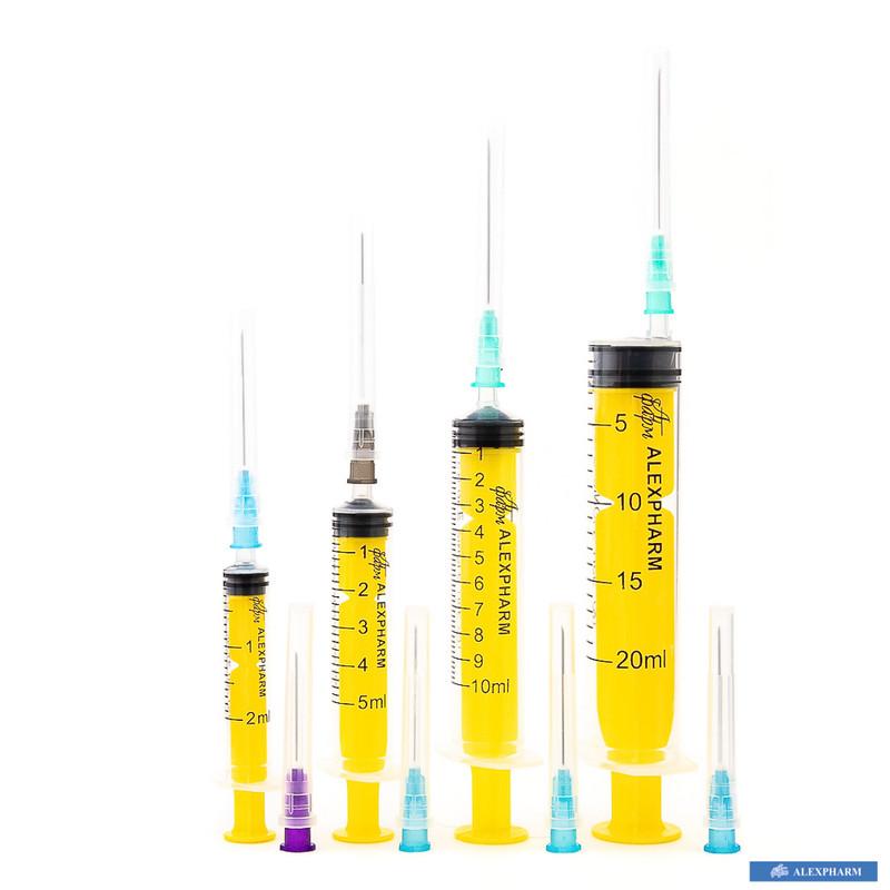 Шприц ін'єкційний 3-х компонентний одноразовий стерильний "ALEXPHARM" 10 мл Luer Slip з двома голками, 23G (0,6x30 мм) та 21G (0,8x40 мм)